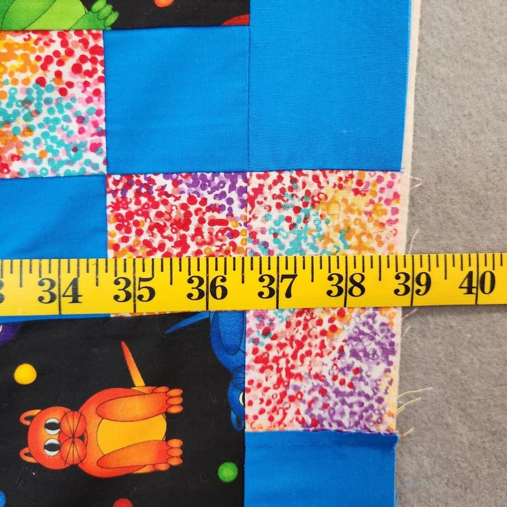Unfinished Quilt Top Cats Kitties Colorful Lap or‎ Baby 39x39 Includes Backing